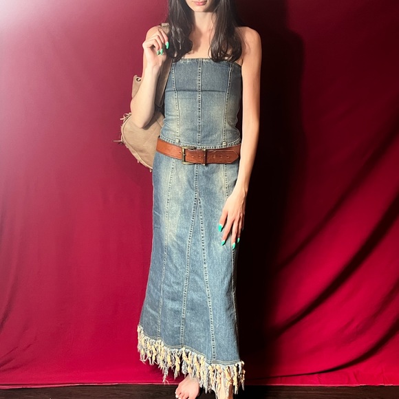 Boho Denim Dress by TRF Jeans - Picture 1 of 7